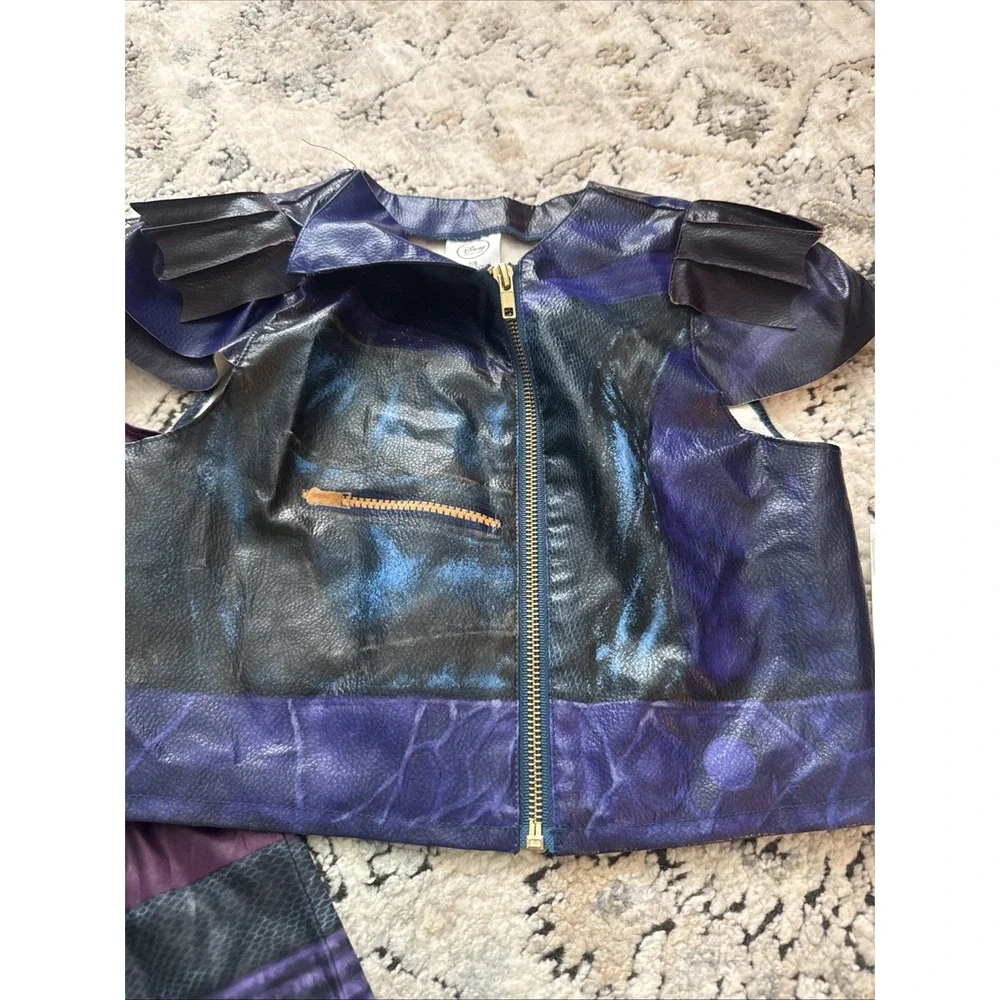 Disney Descendants Mal Costume Kids 7/8 Purple Villain NWT Faux Leather